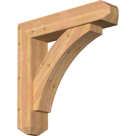 Ekena Millwork Thorton Craftsman Smooth Bracket w/ Offset Brace, Western Red Cedar, 7 1/2"W x 34"D x 34"H BKT0806X34X34THR04SWR